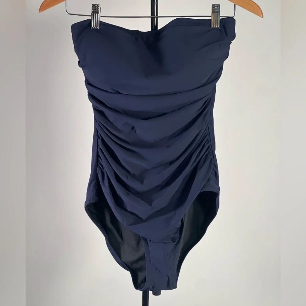NWT J Crew Ruched bandeau one-piece swimsuit size 10_2
